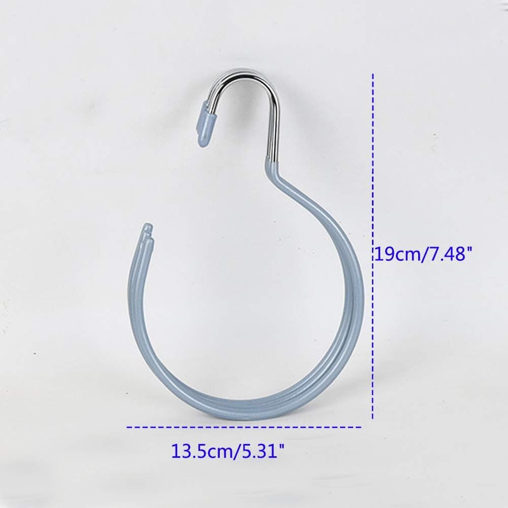 Whale GoGo 4 PCS Creative Circle PVC Coated Metal Scarf Necktie Hooks Belt Hangers Organizers (Silver)