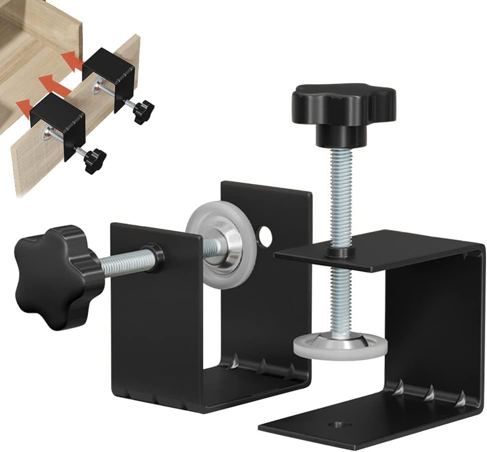 Cabinet Hardware Jig Universal C Clamp, 2 Pcs Drawer Fixing Clip for Accurate and Fast Installation of Door and Drawer Front Knobs, Pulls and Handles, Flexible Drill Hole Guide Position Tools