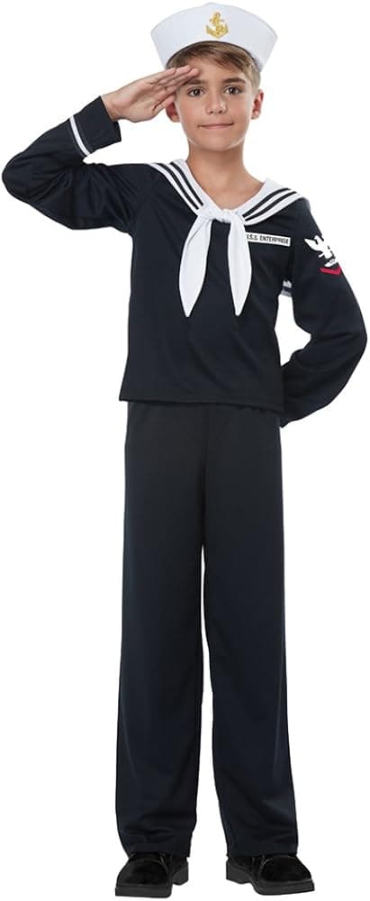 Kids Navy Sailor Uniform Halloween Costume