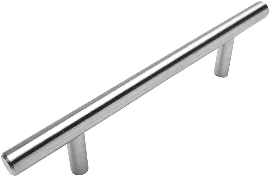 Cosmas 25 Pack 404-030SS True Solid Stainless Steel Construction 3/8 Inch Slim Line Euro Style Cabinet Hardware Bar Handle Pull - 3" Inch (76mm) Hole Centers