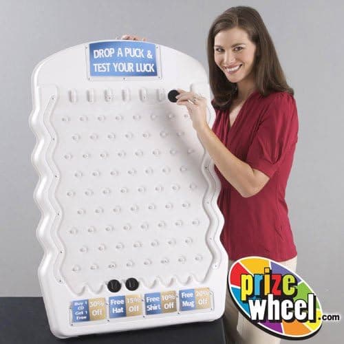 White Mini Plinko Game with Three Pucks