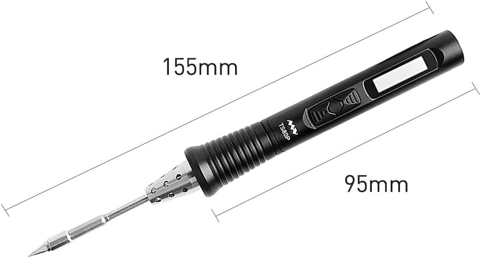 NewHail TS80P Digital Soldering Iron Tool 12V Type C USB Original Digital OLED Programmable Pocket-Size Smart Mini Portable Soldering Iron Station Kit with B02 Tip, Solder Wire, Stand
