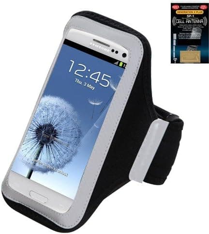 Premium Sport Armband Case for Samsung Galaxy Express i437 - Black + Cell Phone Antenna Booster