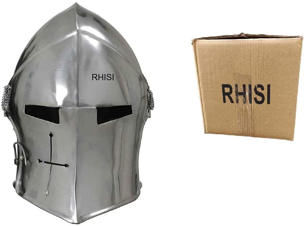 RHI Medieval Armor Head Wear Visor Barbuta Helmet Adults Head Wear Fitted Inner Liner For Men