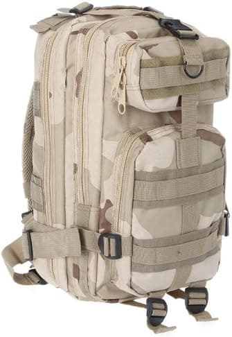 ZHOL Sport Outdoor Military Rucksacks Tactical Molle Backpack Camping Hiking Trekking Bag (Tan Camouflage)