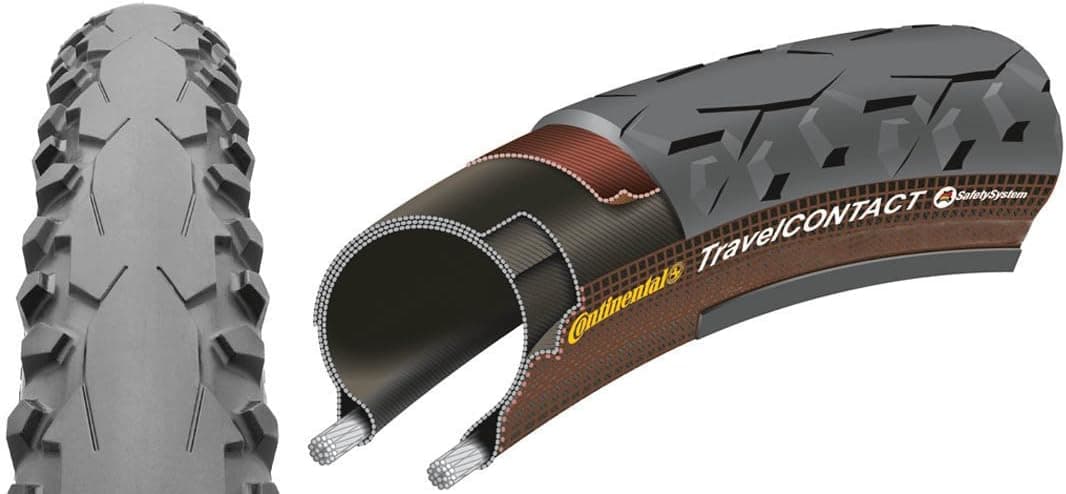 Continental Travel Contact DuraSkin Tire, Black, 700 x 42cc