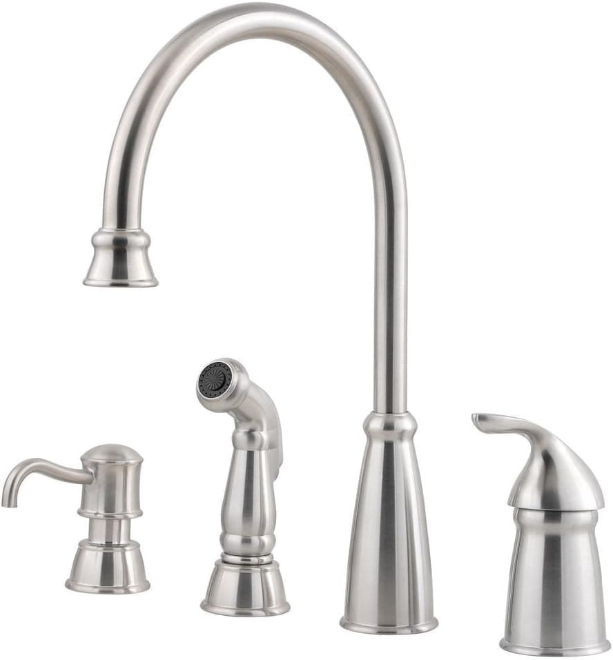 Pfister GT26-4CBS Avalon One-Handle Kitchen Faucet with Side Spray, Stainless Steel