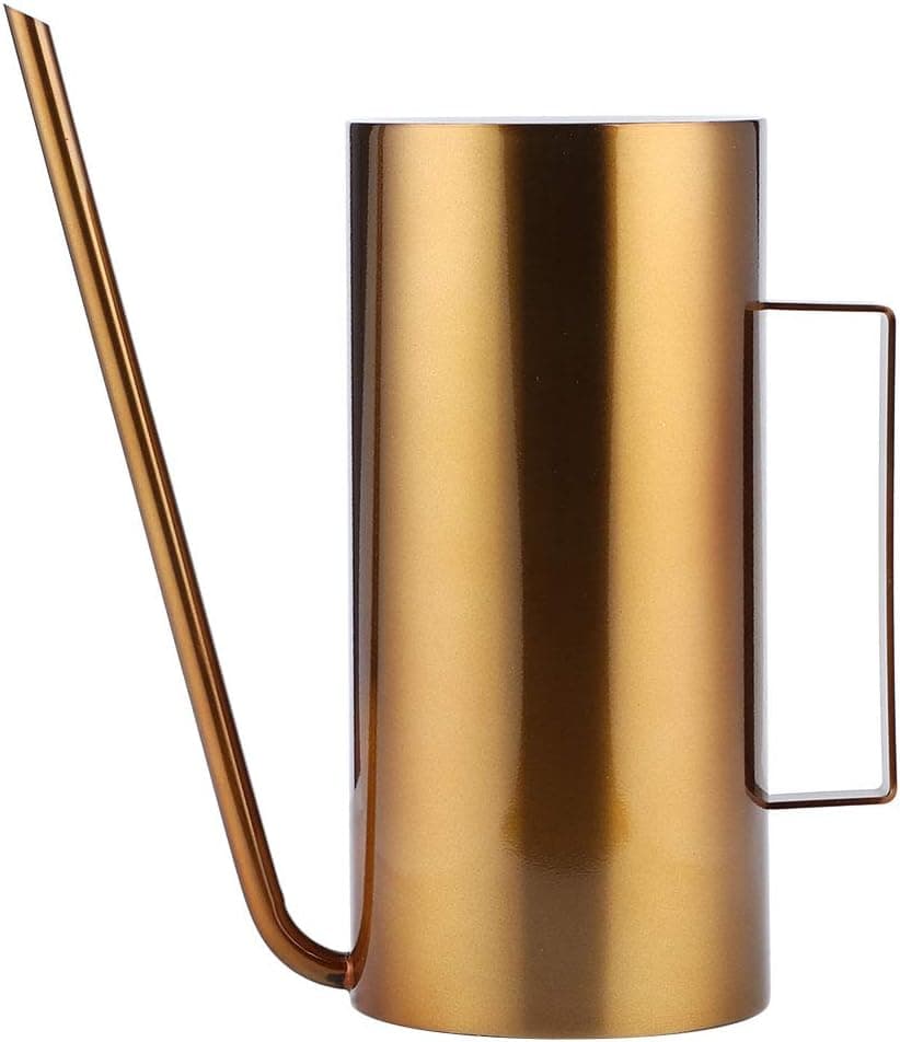 Watering Can 50oz/1.5L Stainless Steel Long Spout House Bonsai Plants Garden Pot Flower Watering Can Irrigation Tool(Gold)