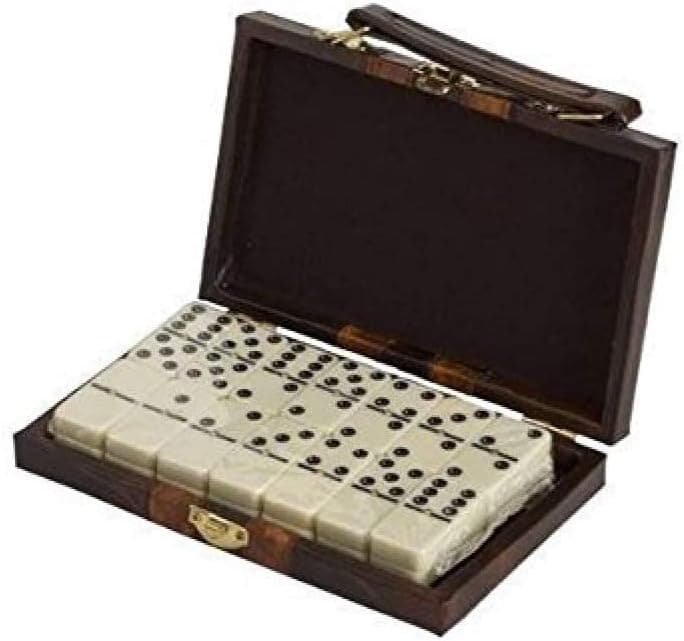 Double 6 Standard Size Dominoes in Attache Case with Spinner