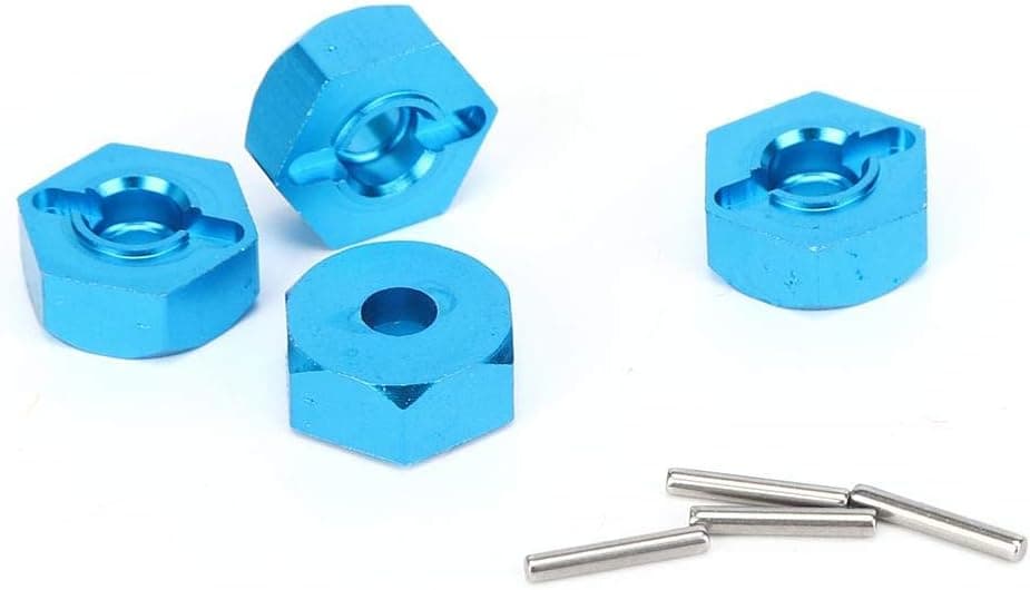 Drfeify RC Hubs Nut, 5MM Metal Wheel Hex Mount Hubs Nut with Pins Compatible with WLtoys 1/14 144001 RC Car(Blue)