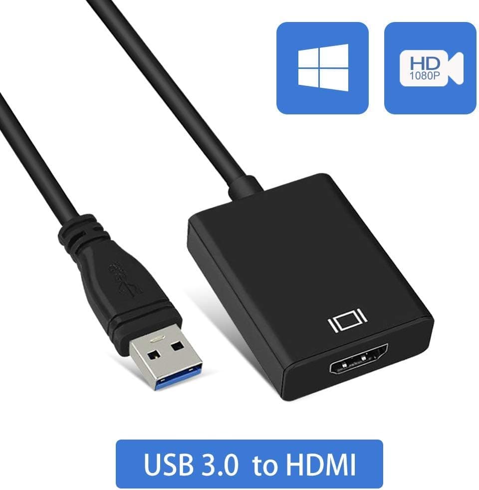 ZHIYUEN® USB 3.0 to HDMI HD 1080P Video Cable Adapter with Audio Output Multiple Monitors for Laptop HDTV TV PC with Windows XP / 10/8.1/8 / 7 [ No Mac & Vista] -Black