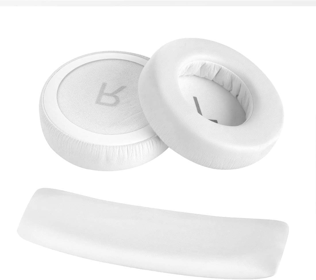 Geekria Earpad + Headband Compatible with AKG K845BT, K845, K545, Headphone Replacement Ear Pad + Headband Pad/Ear Cushion + Headband Cushion Repair Parts Suit (White)