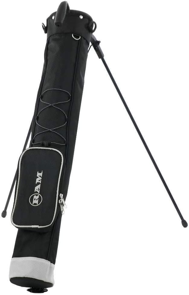 Ram Golf Pitch and Putt Lightweight Golf Carry Bag with Stand Black/Silver