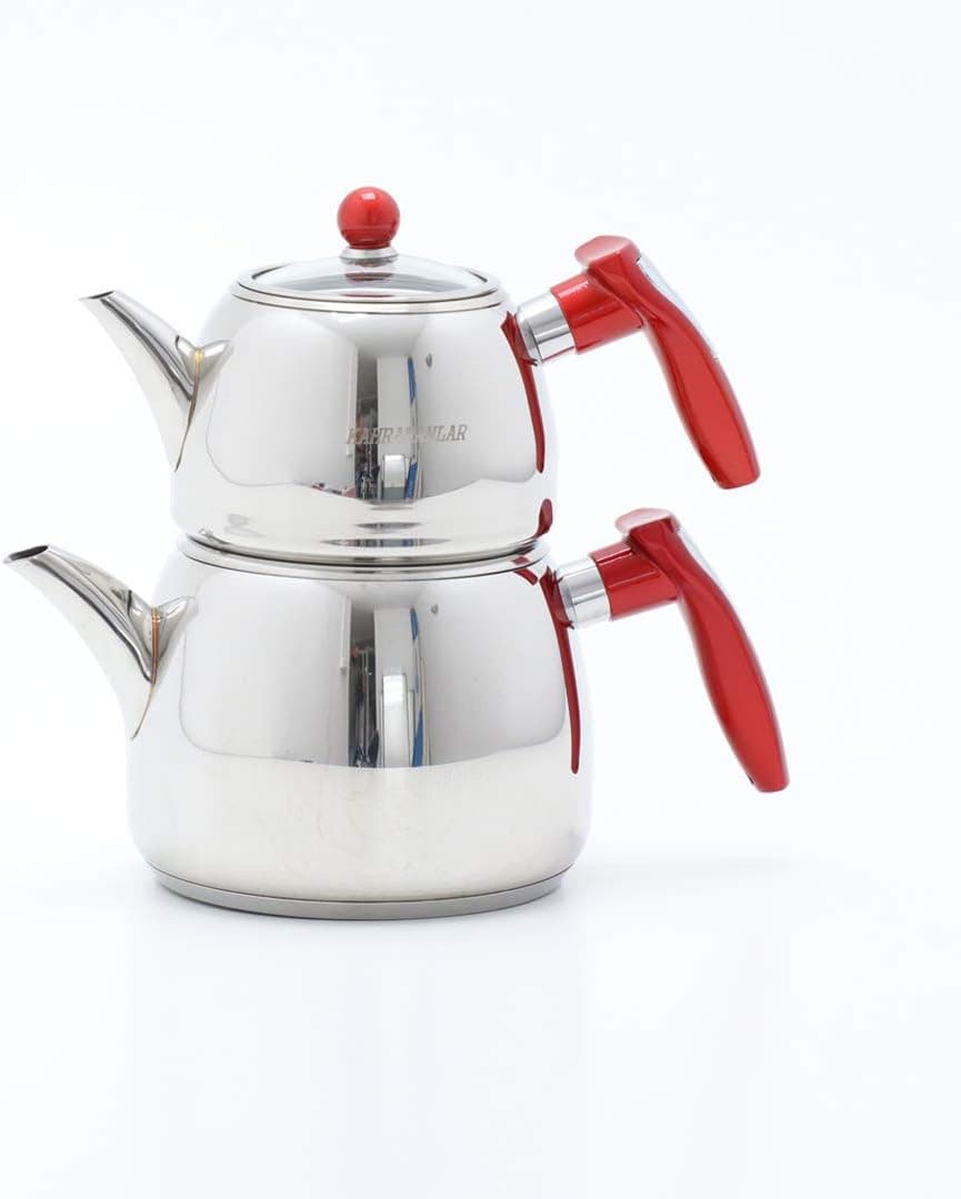 18/10 Stainless Steel Double Tea pot Samovar Turkish Tea Pot set (KUGU)