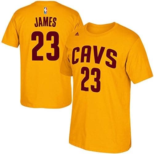 adidas Lebron James Cleveland Cavaliers Gold Jersey Name and Number T-Shirt