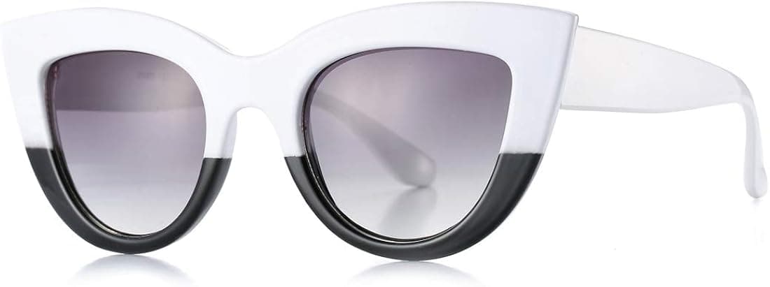 COASION Retro Cateye Sunglasses for Women Small Face Fashion Cateye Frames Eyewear Mirrored Lenses UV400 Protection