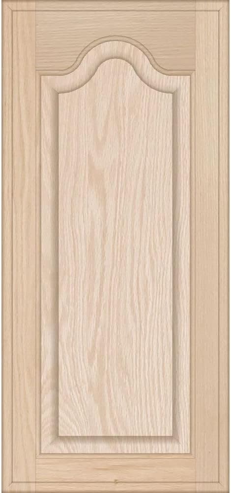Kendor Unfinished Oak Arch Top Raised Panel Cabinet Door, 28H x 13W
