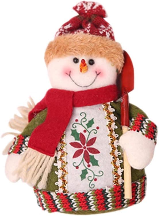 BESTOYARD Cute Christmas Themed Tabletop Ornaments Cartoon Elk Doll Decoration for Home Office Holiday Party (Snowman)