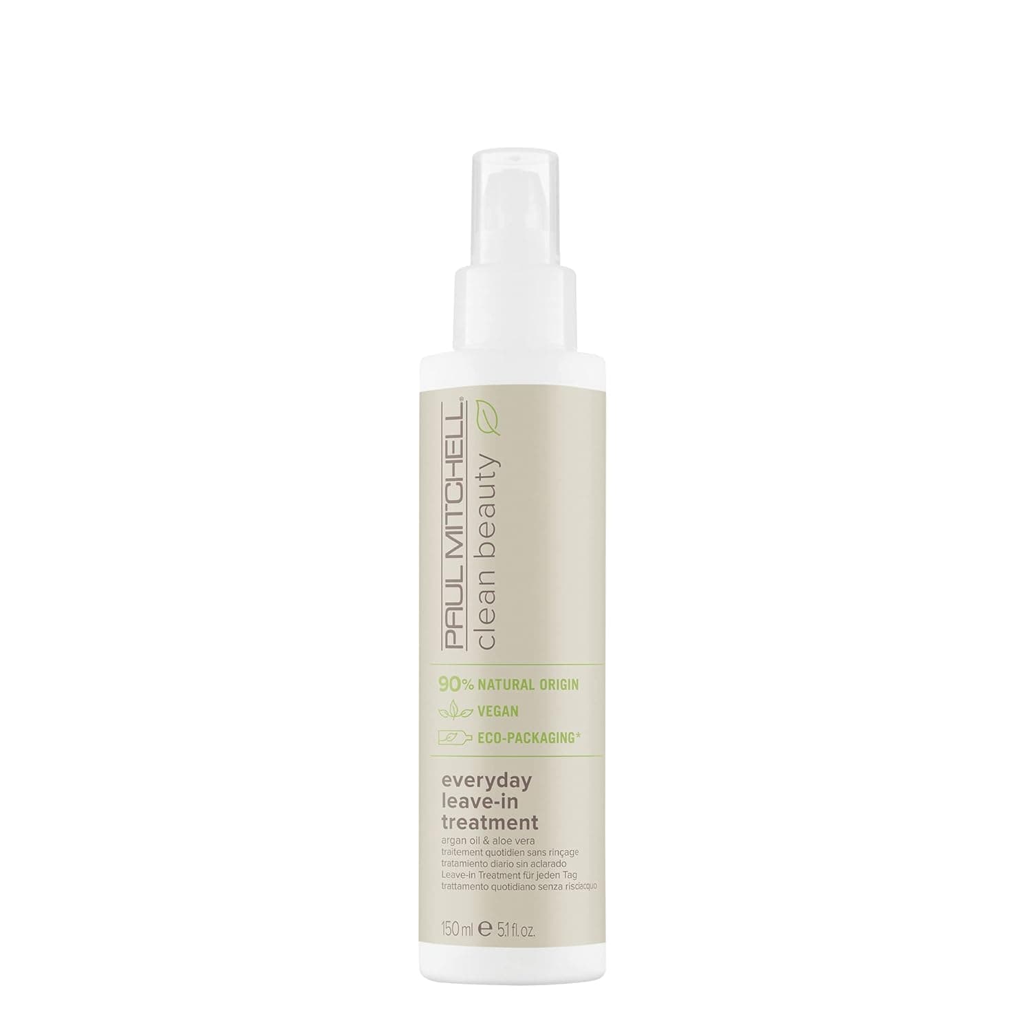 Paul Mitchell Clean Beauty Everyday Leave-In Treatment, Leave-In Conditioner, Delivers Hydration, For All Hair Types, 5.1 fl. oz.