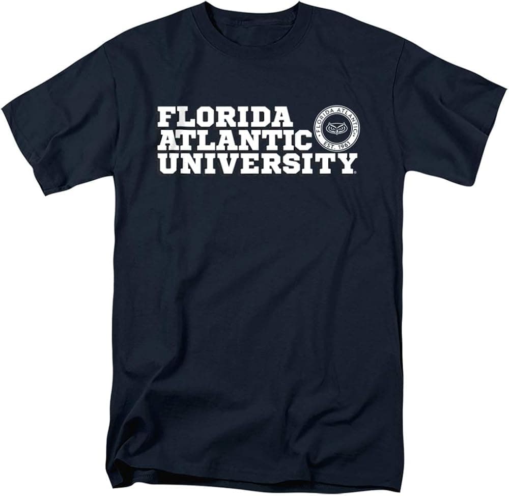 Florida Atlantic University Official Block Text Unisex Adult T Shirt
