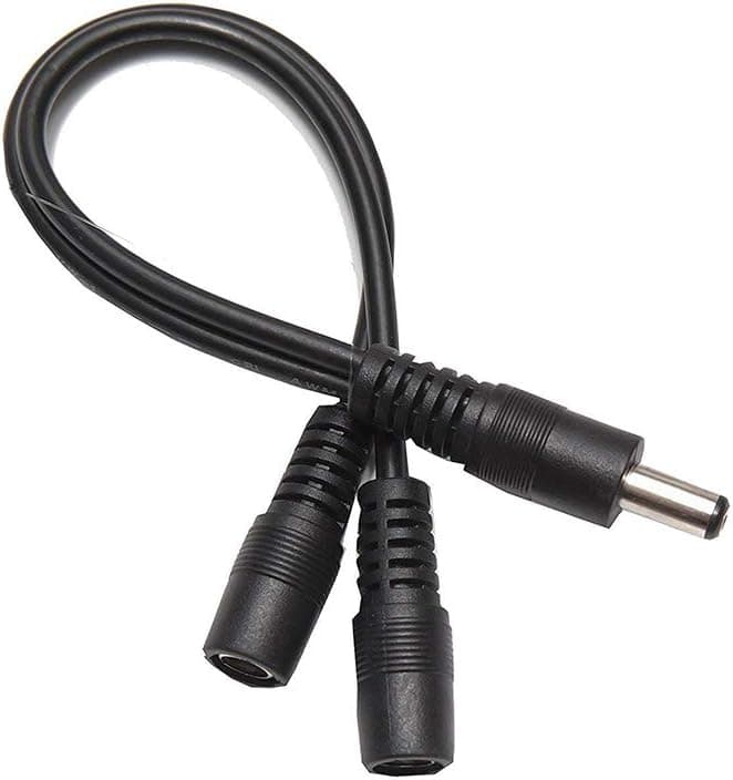 Ares Vision 2 AMP 12v DC Power Supply Adapter Plus 2CH Splitter Bundle for CCTV & LED (2 AMP / 2CH)