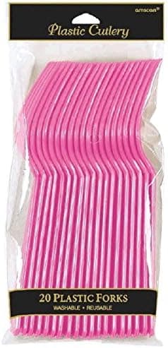 Amscan Party Supplies, 20 pieces, Bright Pink