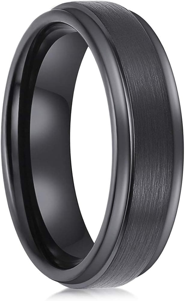 Black Tungsten Carbide Rings Men Women 6mm 8mm Wedding Bands Tungsten Engagement Promise Brushed Comfort Fit