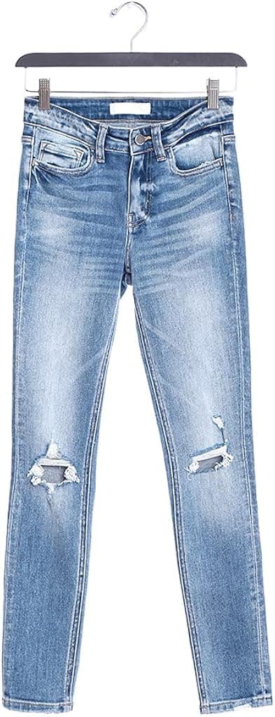 Flying Monkey Mid-Rise Skinny Jeans Distressed Blue