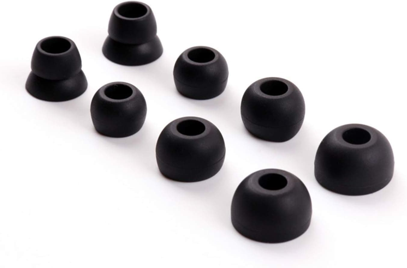Replacement Silicone Ear Tips Earbuds Buds Set for Powerbeats 2 Wireless Beats by dre Headphones, 4 Pairs (Black)