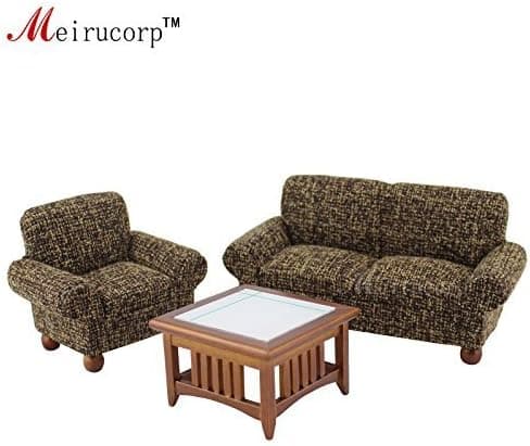Meirucorp 1/12 Scale Dollhouse Miniature Living Room Furniture 3 pcs Set