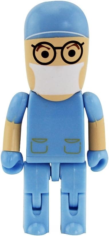 Usbkingdom 32GB USB 2.0 Flash Drive Blue Robot Doctor Surgeon Nurse Shape Pen Drive Thumb Drive Memory Stick Pendrive Jump Drive Flash Disk