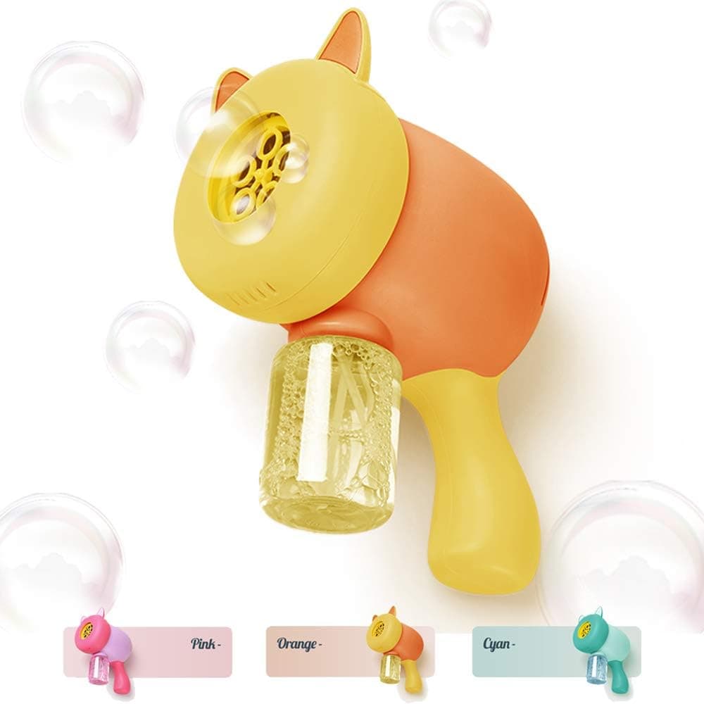 Bubble Shooter Gun Automatic Bubble Maker Blower Machine for Kids, Bubble Blower for Bubble Blaster Party Favors, Summer Toy, Birthday, Outdoor & Indoor Activity, Easter, Christmas (Orange)