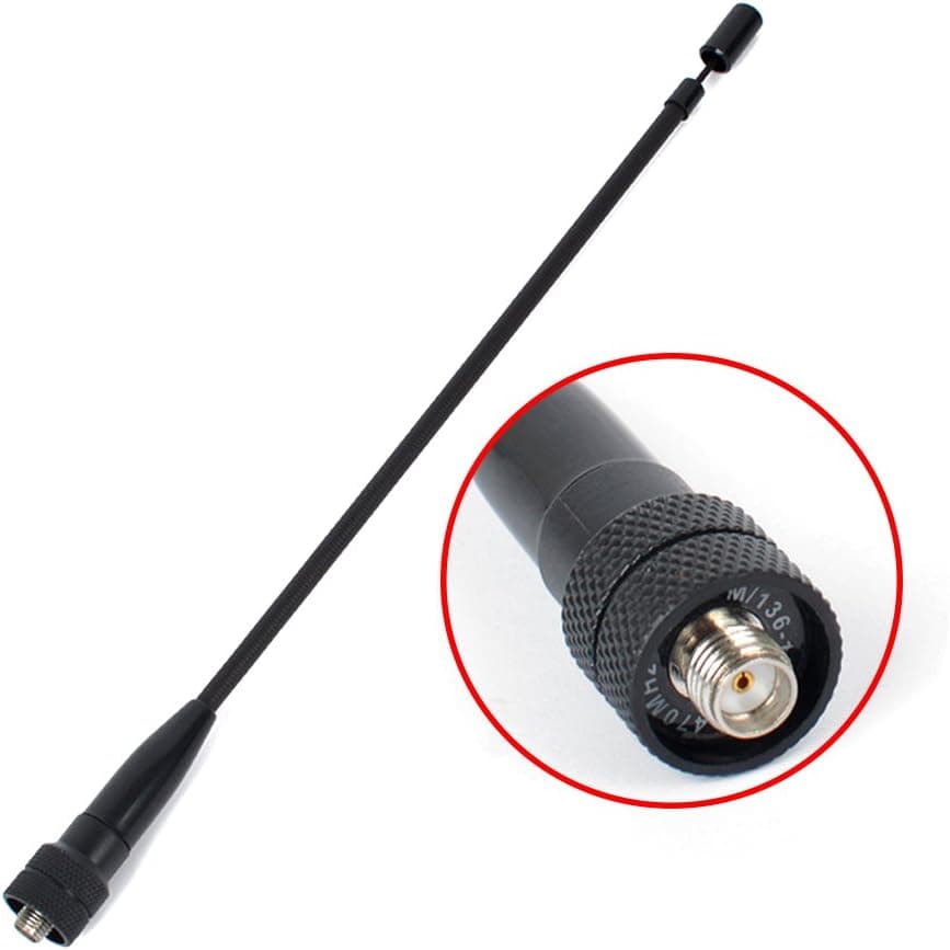 SMA-F Female 144/430MHz Long Range Antenna Dual Band Two Way Ham Radio Extension Tube Antenna VHF UHF Antenna for TK 3107 UV-5R PX-888K TK-370 Walkie Talkie (Black)