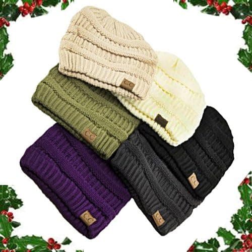 Adorox Soft Stretch Cable Knit Slouchy Beanie Winter Cap Fashion Headwear