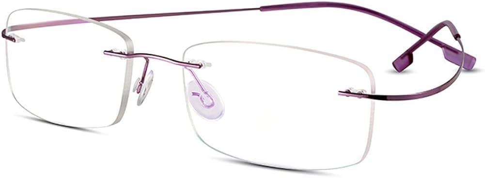 Bertha Titanium Alloy Flexible Lightweight Rimless Frame Prescription Eyeglasses 105