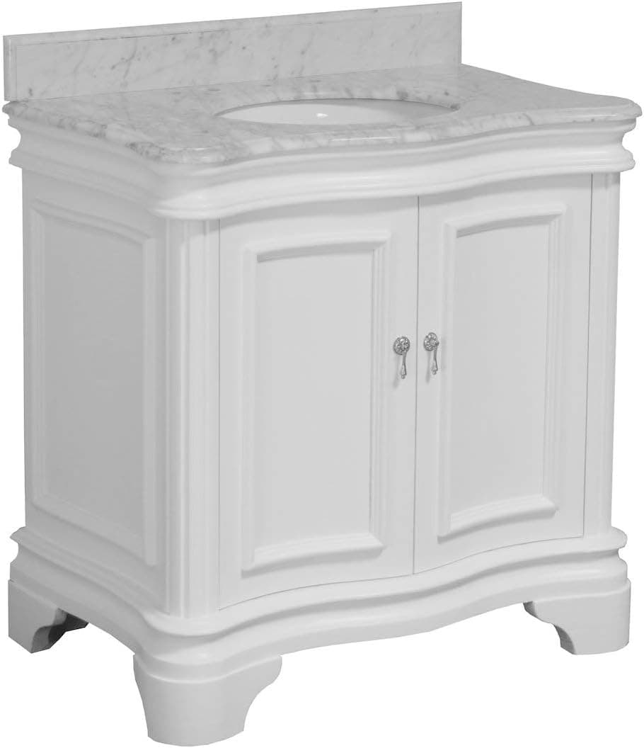 Kitchen Bath Collection KBC-A36WTCARR Katherine 36-inch Bathroom Vanity (Carrara/White)