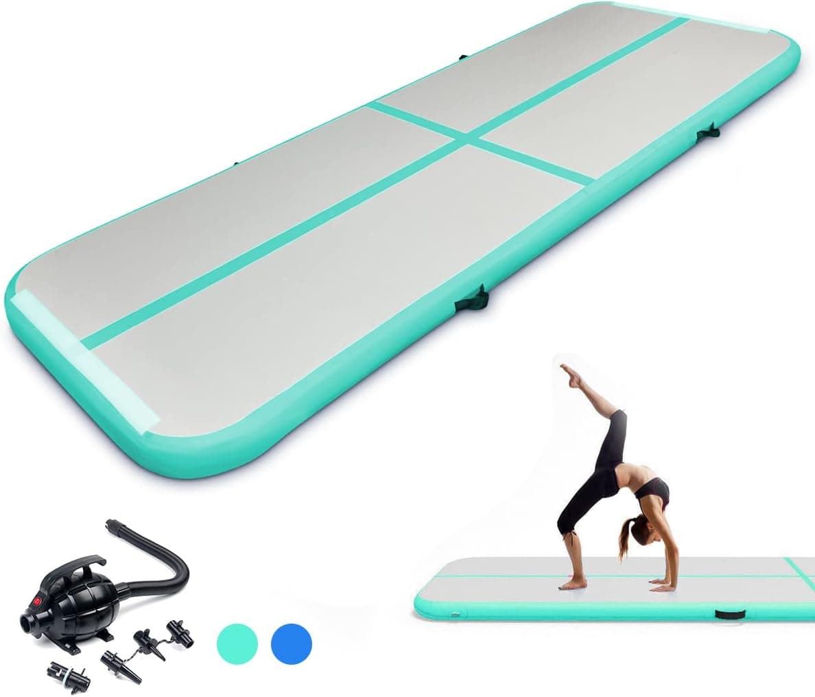 Air Track Tumbling Mat for Gymnastics 10ft Tumble Track Air Mat for Kids Home Training Exercise