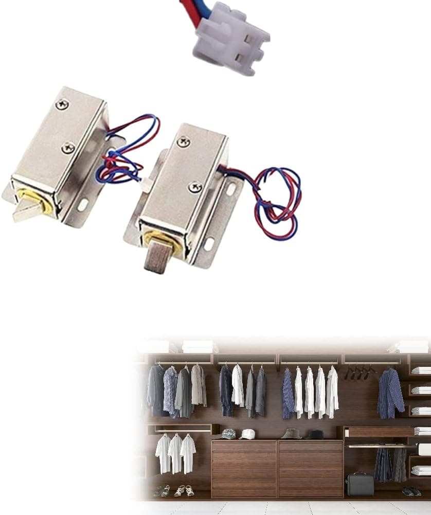 Solenoid Electric Lock, DC 12V Mini Electric Control Lock Tongue Latch Assembly Solenoid for File Cabinet Drawer Door
