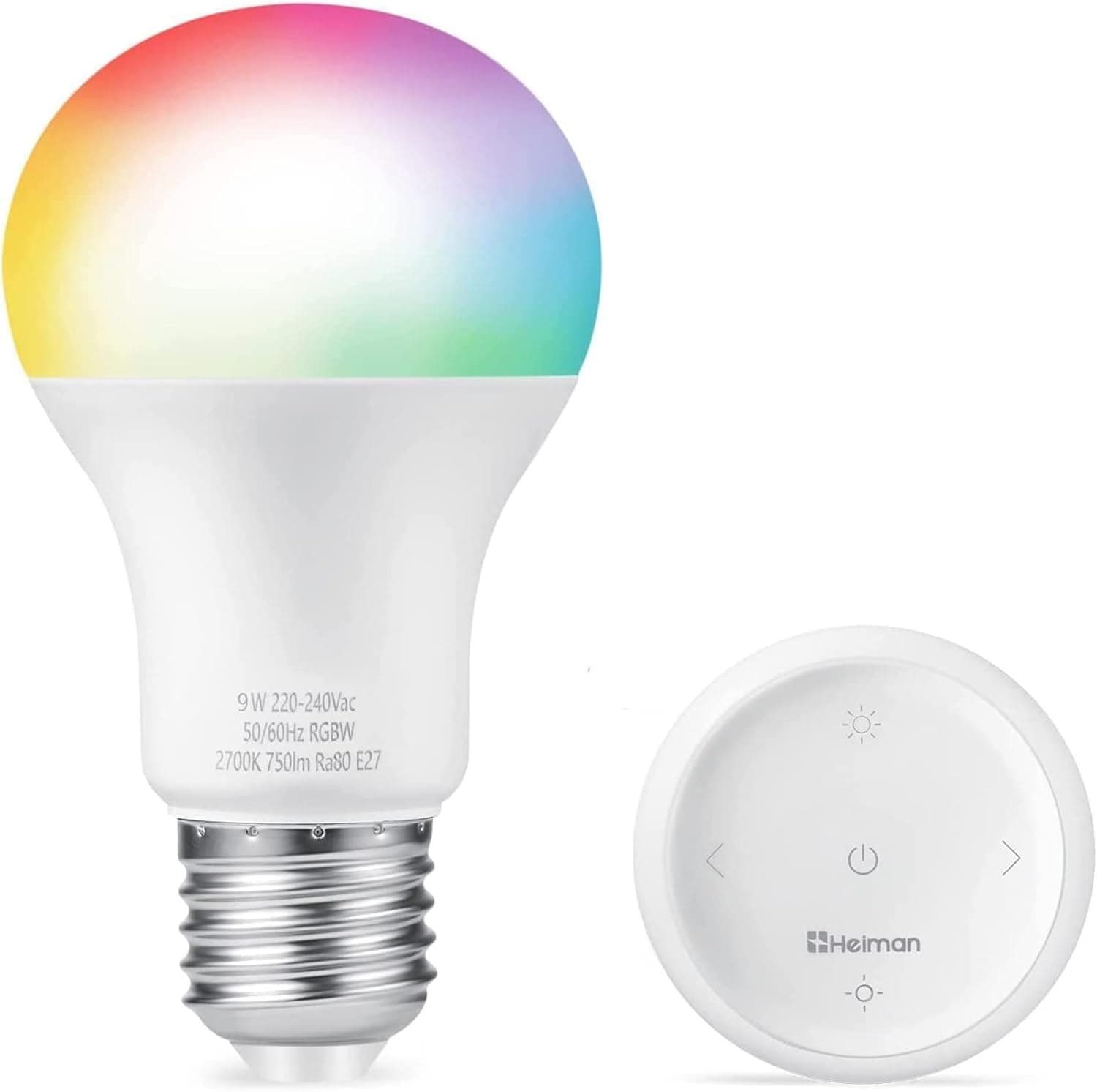 HEIMAN Zigbee Smart LED Light Bulbs, A19 E26 Color Charging Light Bulb with Dimmable Switch, 9W RGB Wireless LED Magic Bulb with Remote for Patio, Bathroom, Bedroom, Home Decor, 2700k-6500k