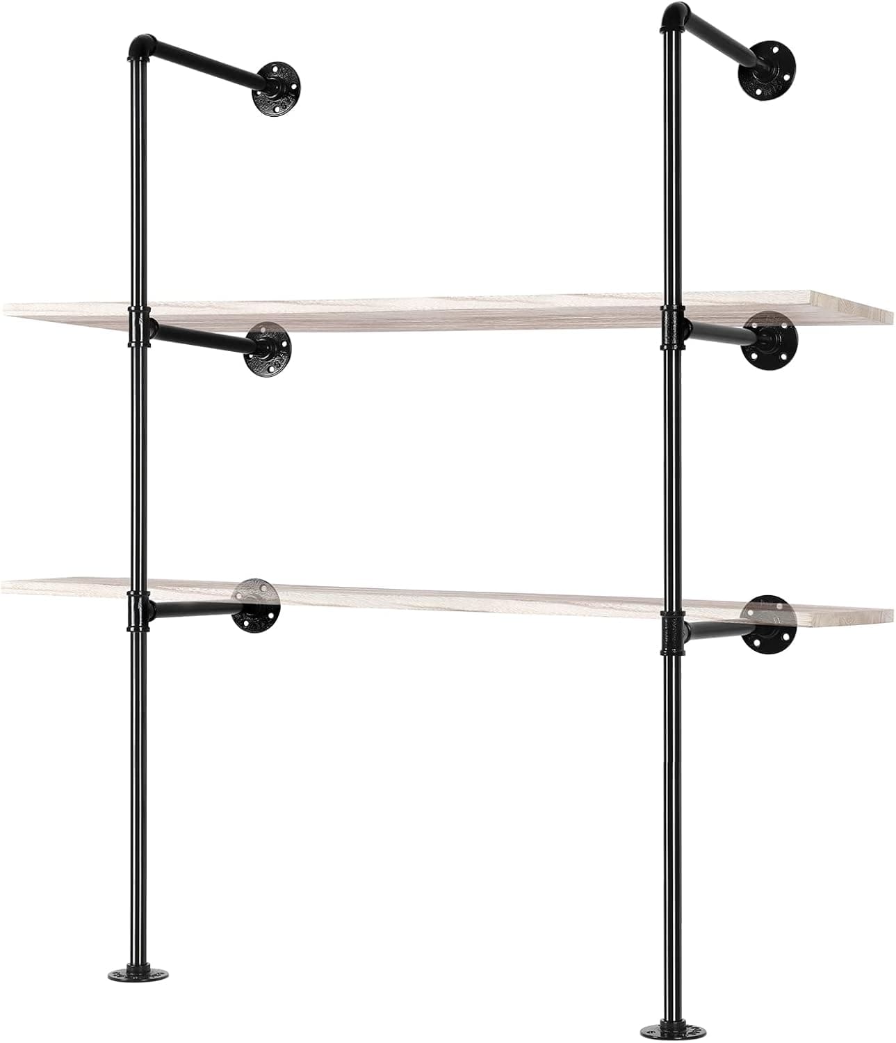 LIANTRAL Industrial Shelves Wall Mounted Iron Pipe Shelving Bracket for Garage Storage Home Decor