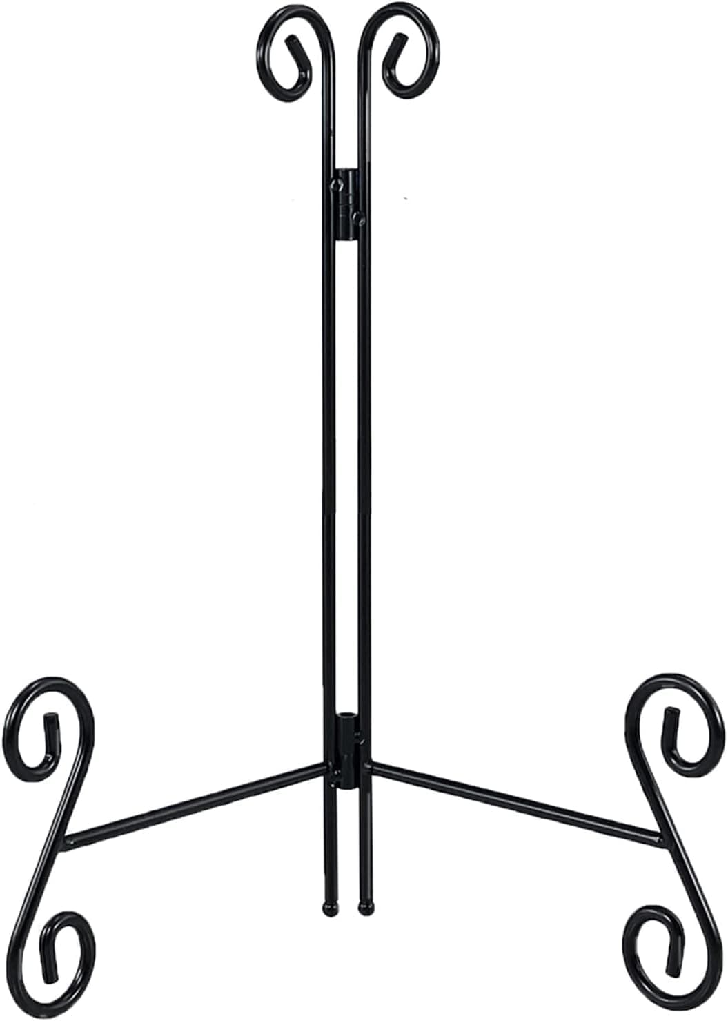 QIMOND 10 Inch Plate Stands for Display, 1Pack Black Iron Adjustable Easel Stand for Photo Picture Frame Plate Album and Home Decoration
