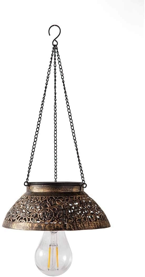 Wind & Weather Antiqued Metal Hanging Indoor/Outdoor Flower Light (Scalloped)
