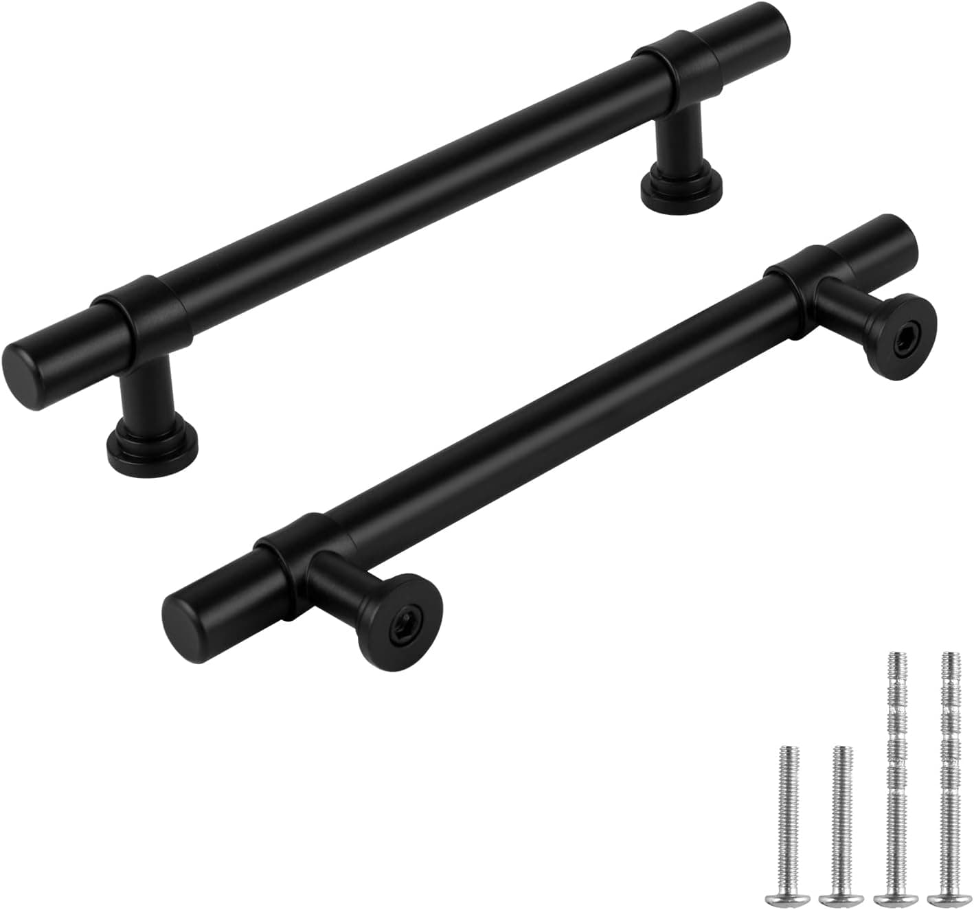 homdiy 30 Pack Matte Black Cabinet Pulls Drawer Pulls - Black Kitchen Cabinet Hardware Handles 5 in Hole Centers Cabinet Door Handles for Drawer Dresser