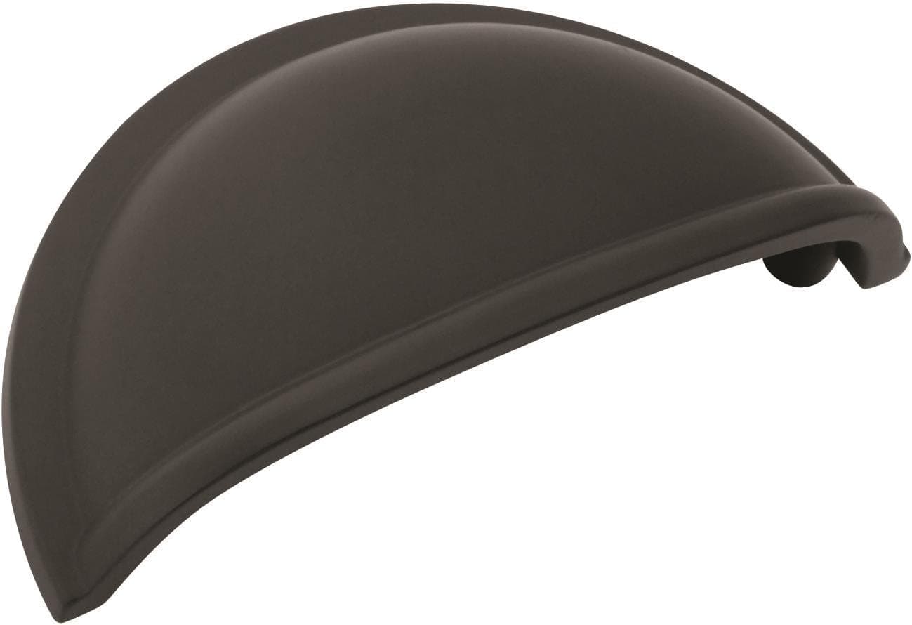 Amerock | Cabinet Cup Pull | Matte Black | 3 inch (76 mm) Center to Center | Cup Pulls | 10 Pack | Drawer Pull | Drawer Handle | Cabinet Hardware