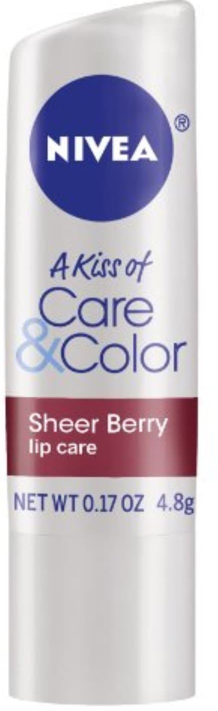 NIVEA Lip Care A Kiss of Care & Color, Sheer Berry 0.17 oz (Pack of 2)