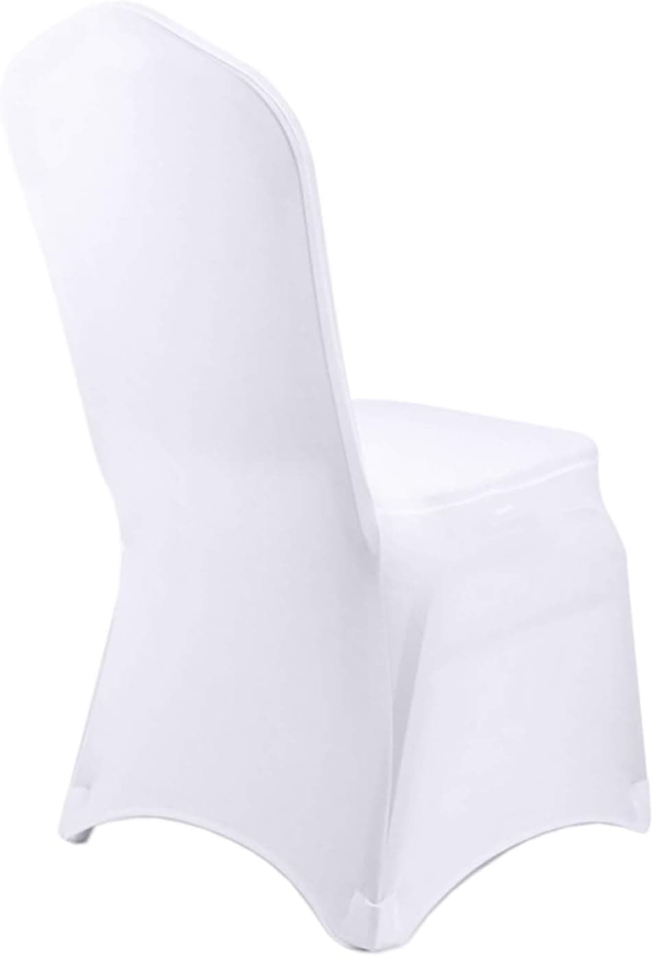 Spec101 White Chair Covers - 50 Pack Banquet Chair Covers, Polyester & Spandex Chair Covers for Wedding Party Dining