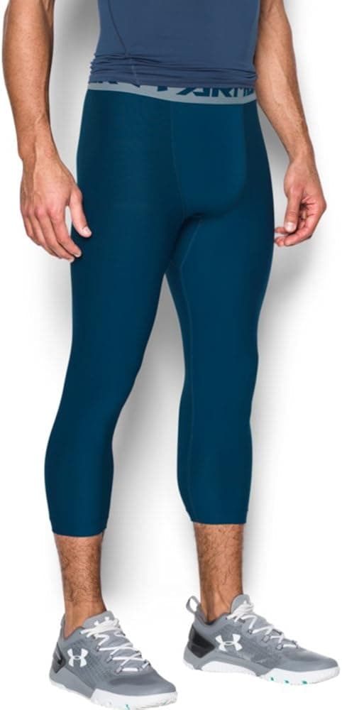Under Armour Men's 2.0 3/4 Legging, Blackout Navy/Steel, XX-Large
