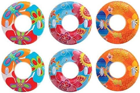 Intex Groovy Color Inflatable Tropical Flower Transparent Tube (6 Pack) 58263EP