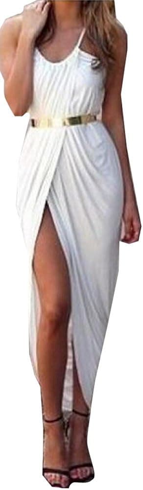 Superfs Women Summer Sexy Irregular Sleeveless Halter Skirt Dress Without Belt
