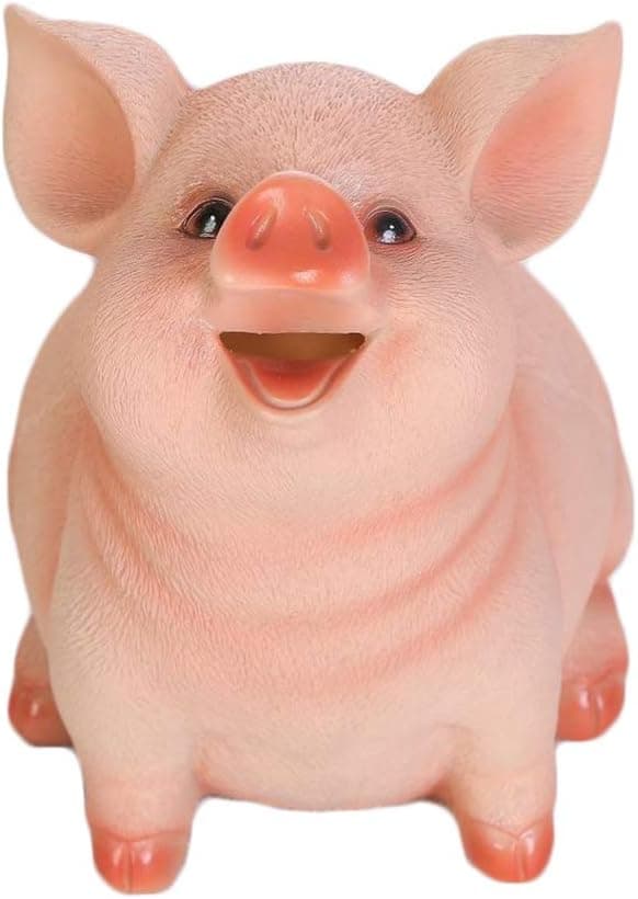VOSAREA Resin Pig Shaped Coin Bank Money Box Piggy Bank Saving Pot Size L